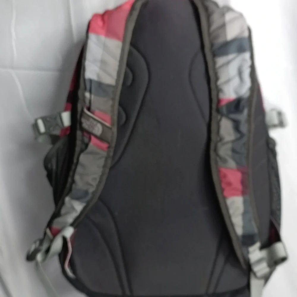 The North Face Wasatch Backpack Red Grey Plaid Daypack Hiking Bag s9